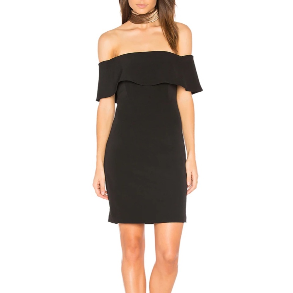 NWT BARDOT Black Off Shoulder Dress 6 - Picture 6 of 13